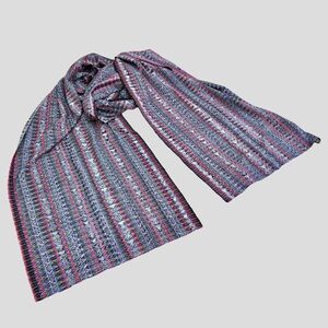 Guatemalan Maya Jaspe Indigo Ikat Plaid Textile –Handwoven Full Panel 36” x 224”